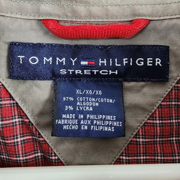 Tommy Hilfiger Plaid Button Down Shirt Maroon Size XL - Picture 3 of 10